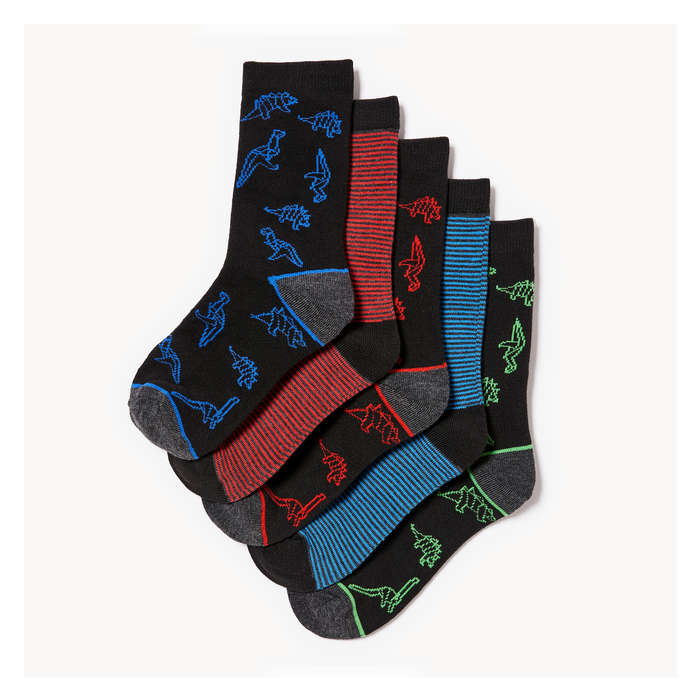 Kid Boys' 5-Pack Crew Socks - Jf Black